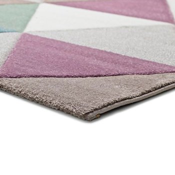 Alfombras 100% Polipropileno HEAT-SET FRISÈ Alfombra geométrica rombos colores 80x150